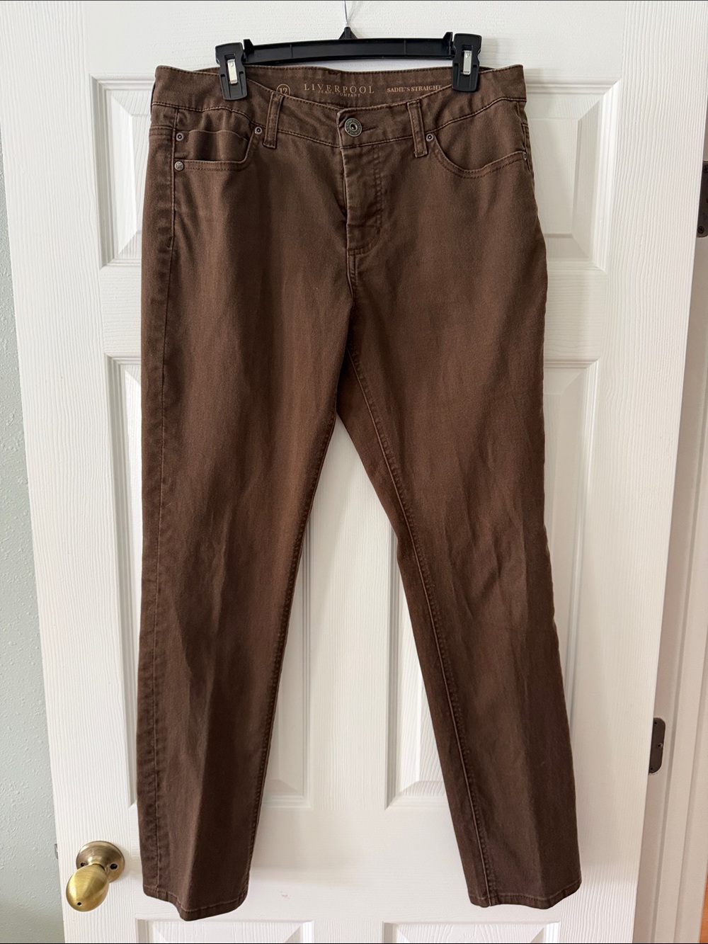 Liverpool Brown Slim Tapered Pants